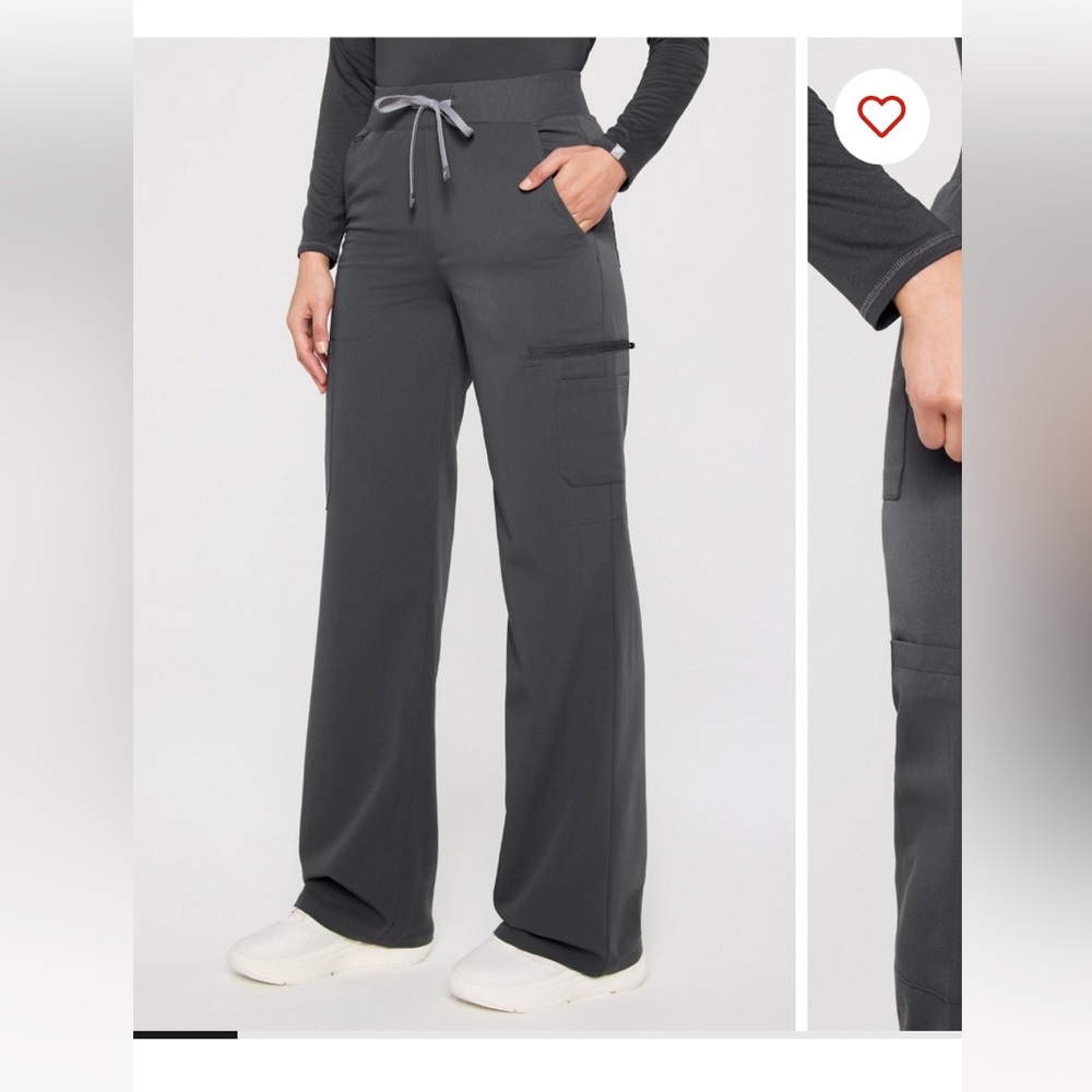 NWT fabletics High-Rise Wide Leg Scrub Pant XL reg onyx